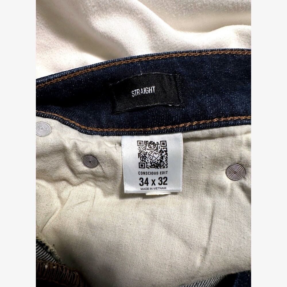 Express Men's Straight Leg Dark Wash Jeans 34x32 Conscious Edit | EUC - Picture 5 of 5